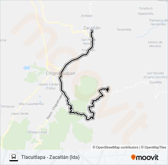 RUTA TLACUITLAPA bus Line Map