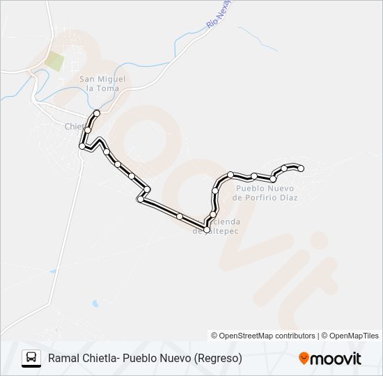 Mapa de RUTA COL. MORELOS de autobús