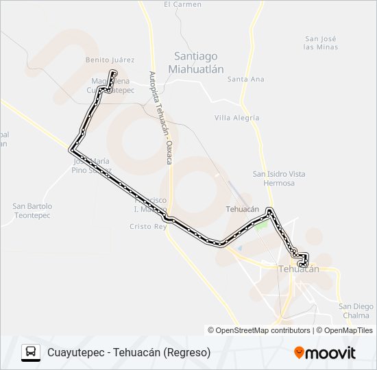 Mapa de RUTA CUAYUCATEPEC de autobús