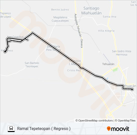 Mapa de RUTA SAN CRISTOBAL de autobús