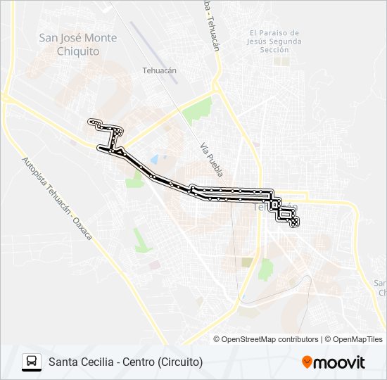 Mapa de RUTA SANTA CECILIA de autobús
