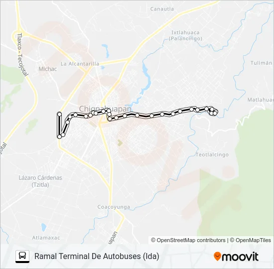 RUTA BAÑOS TERMALES Bus Line Map