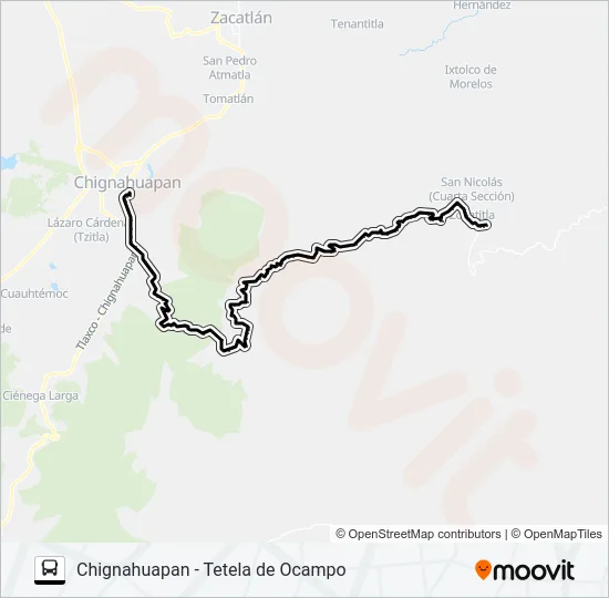 RUTA CHIG. - TETELA Bus Line Map
