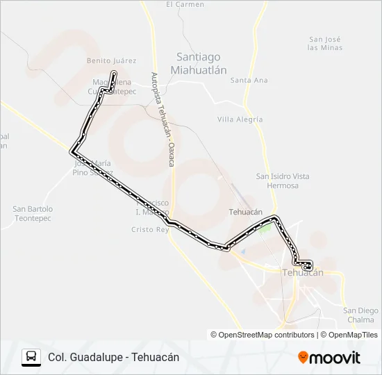 RUTA COL. GUADALUPE Bus Line Map