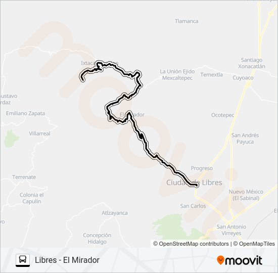 Mapa de RUTA LIB.- EL MIRADOR de autobús