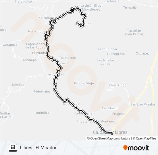 RUTA LIB.- EL MIRADOR bus Line Map