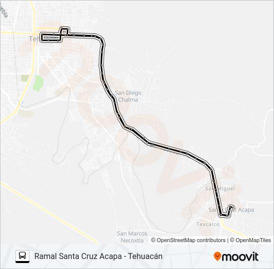 Mapa de RUTA SANTA CRUZ ACAPA de autobús