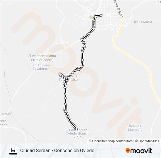 Mapa de RUTA CONCEPCIÓN OVIEDO de autobús