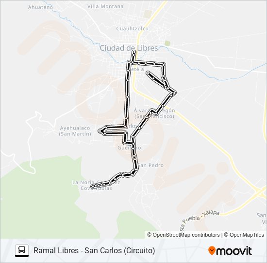 Mapa de RUTA LIB. - SN. CARLOS de autobús