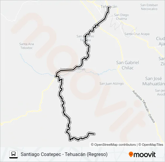 RUTA SANTIAGO COATEPEC Bus Line Map