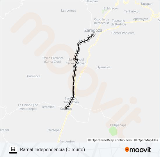 Mapa de RUTA SN. M. TENEXTATILOYAN de autobús