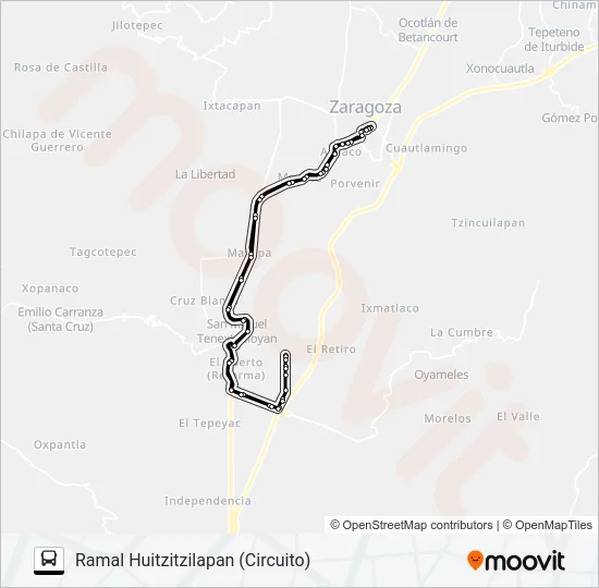 RUTA SN. M. TENEXTATILOYAN Bus Line Map