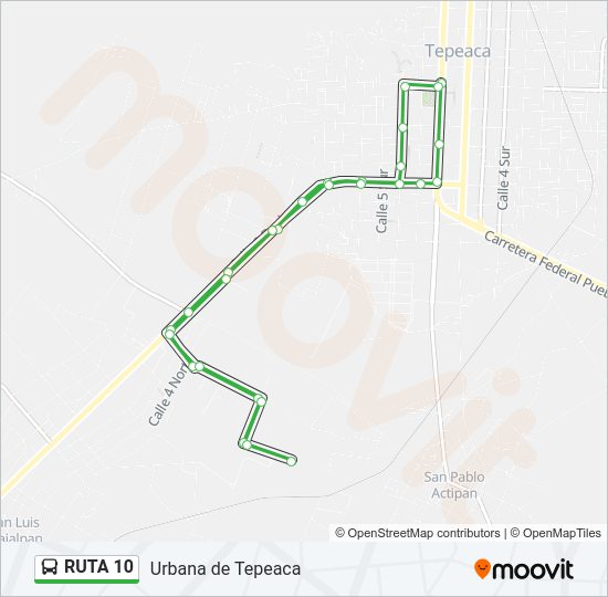 Mapa de RUTA 10 de autobús