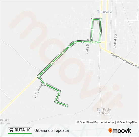 RUTA 10 Bus Line Map