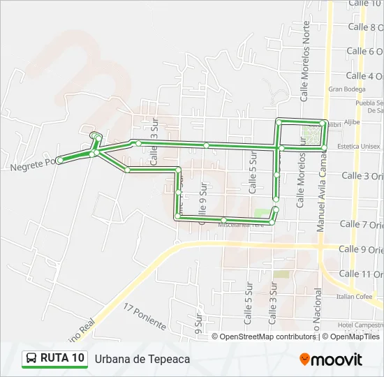 RUTA 10 Bus Line Map