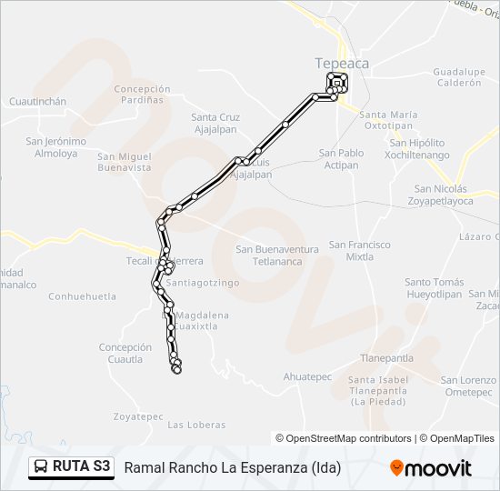 Mapa de RUTA S3 de autobús