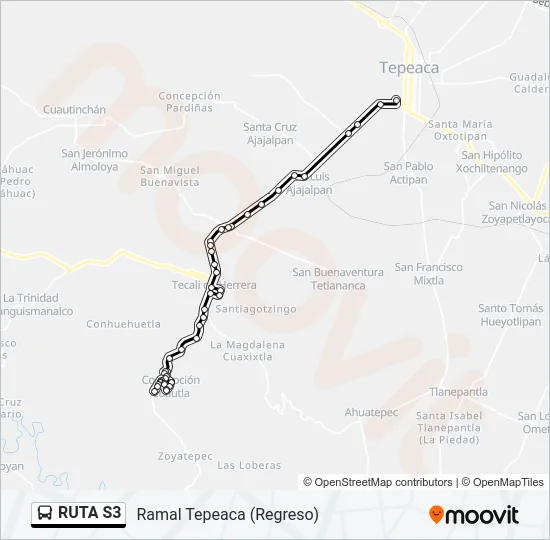 RUTA S3 Bus Line Map