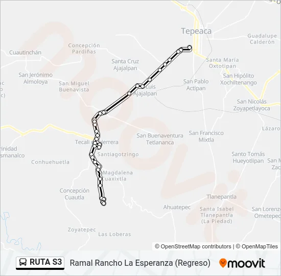 RUTA S3 Bus Line Map