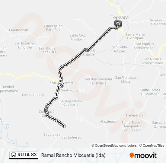 RUTA S3 Bus Line Map