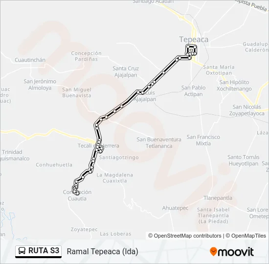 RUTA S3 Bus Line Map
