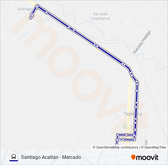 RUTA SANTIAGO bus Line Map