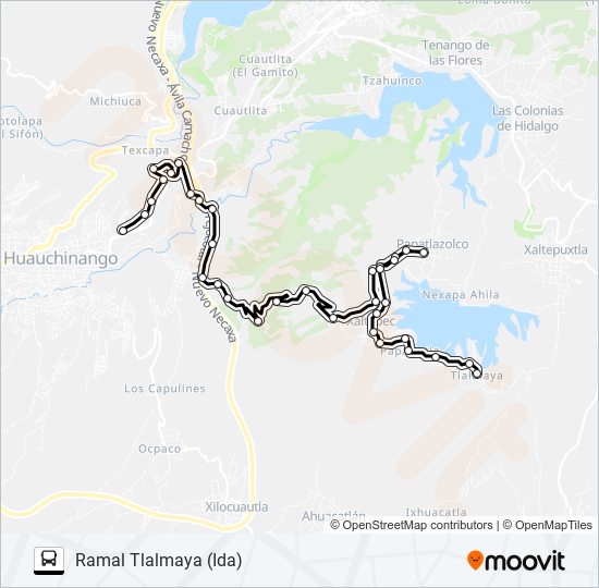 Mapa de RUTA TLALMAYA de autobús