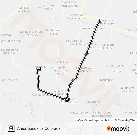 RUTA AHUATEPEC Bus Line Map