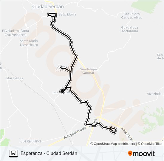 Mapa de RUTA ESPERANZA de autobús