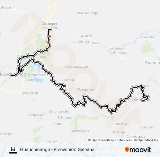 Mapa de RUTA XICOTEPEC de autobús