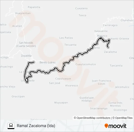 RUTA TETELA - O. Bus Line Map