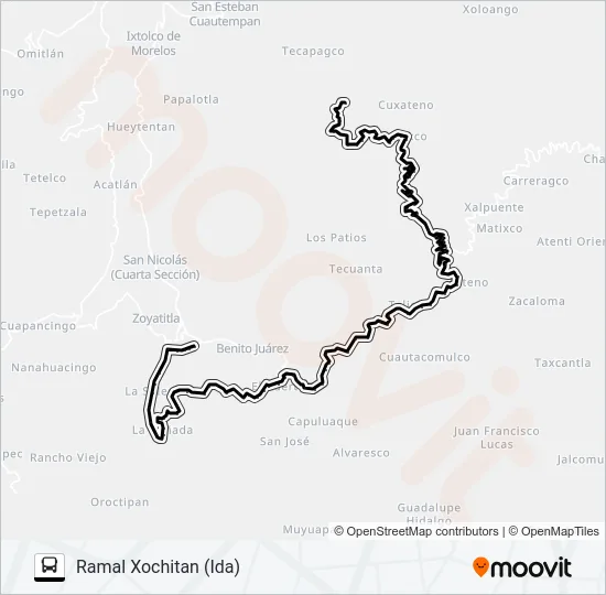 RUTA TETELA - O. Bus Line Map