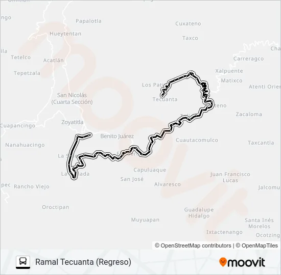 RUTA TETELA - O. Bus Line Map
