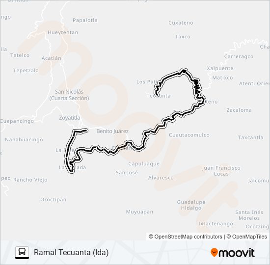 Mapa de RUTA TETELA - O. de autobús