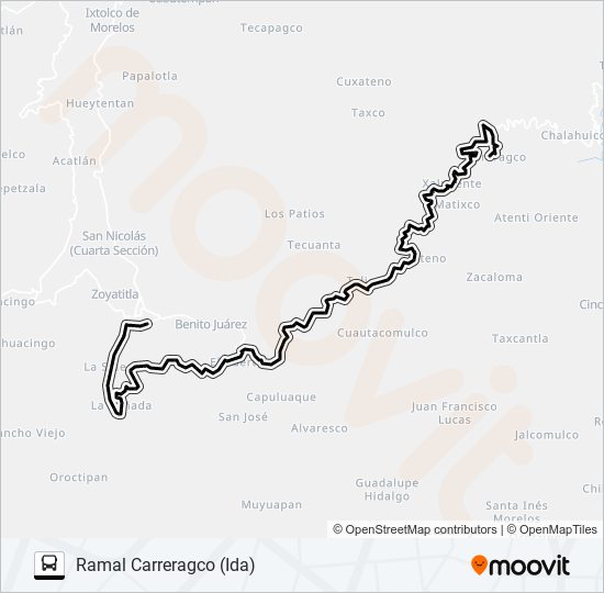 RUTA TETELA - O. bus Line Map