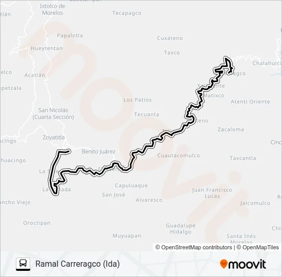 RUTA TETELA - O. Bus Line Map