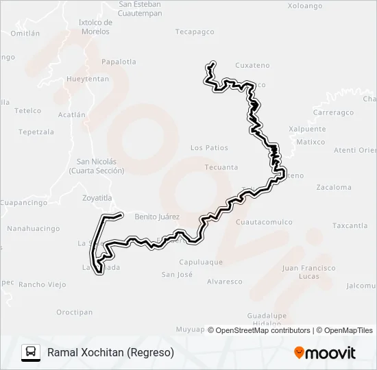 RUTA TETELA - O. Bus Line Map