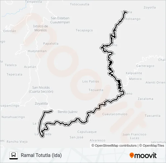 RUTA TETELA - O. Bus Line Map