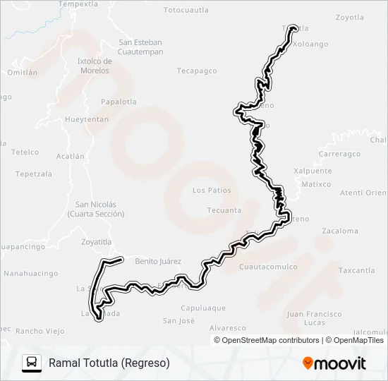 RUTA TETELA - O. Bus Line Map
