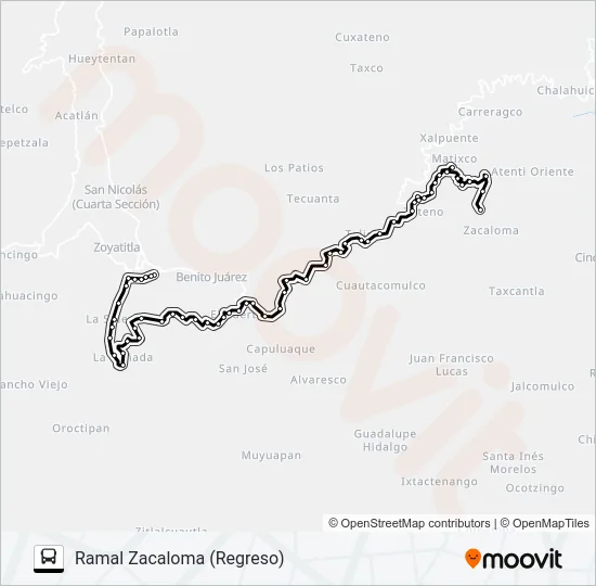 RUTA TETELA - O. Bus Line Map