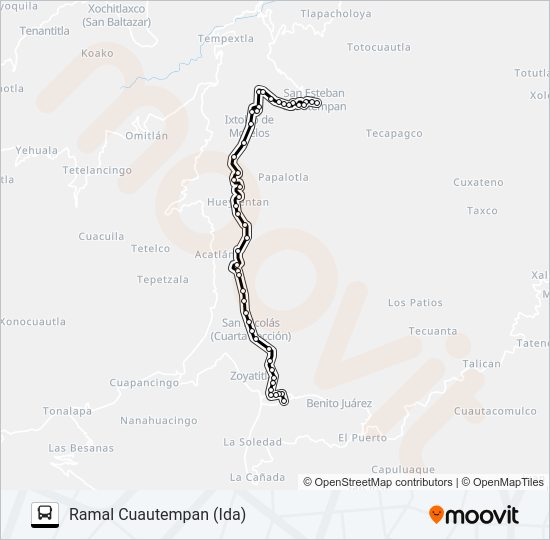 Mapa de RUTA TETELA - Z. de autobús