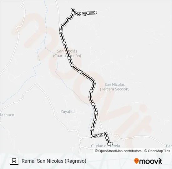 RUTA TETELA - Z. Bus Line Map