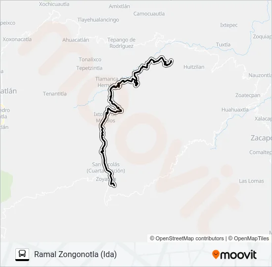 RUTA TETELA - Z. Bus Line Map