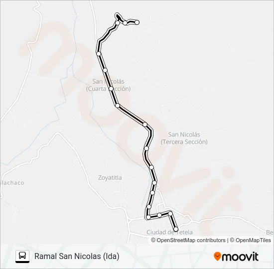 RUTA TETELA - Z. Bus Line Map