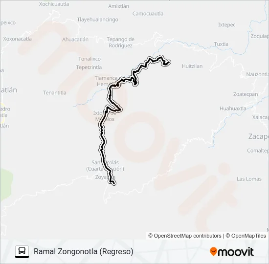RUTA TETELA - Z. Bus Line Map