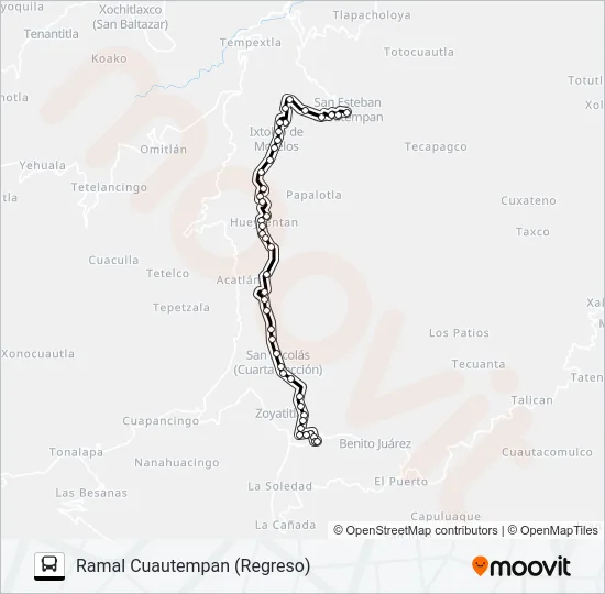RUTA TETELA - Z. Bus Line Map