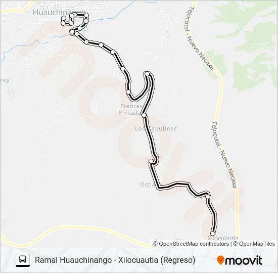 Mapa de RUTA HUAUCHINANGO de autobús