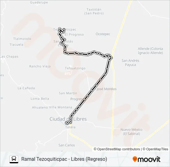 RUTA TEZOQUITICPAC Bus Line Map