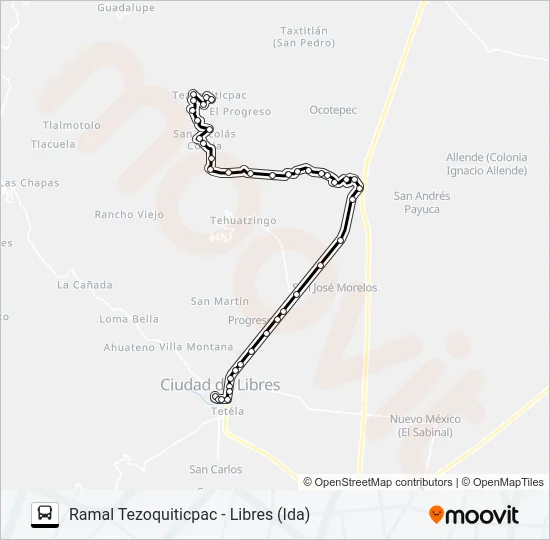 RUTA TEZOQUITICPAC Bus Line Map