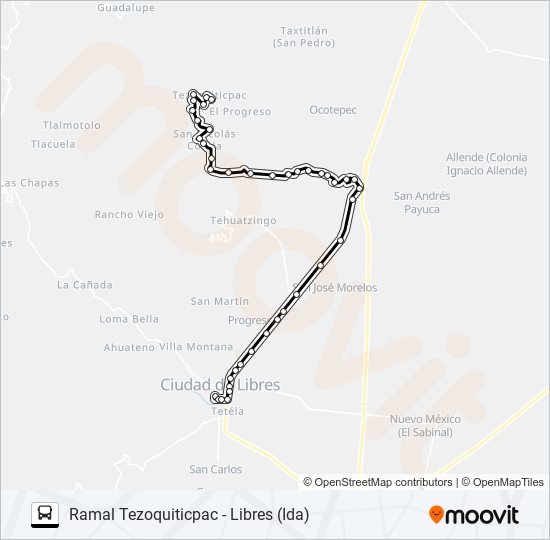 RUTA TEZOQUITICPAC bus Line Map