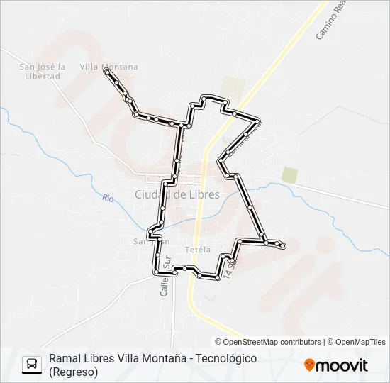 RUTA URBANA DE LIBRES Bus Line Map